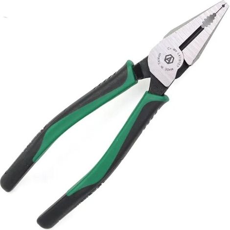 1 pièces Pinces à Long Bec, Pince à Sertir avec longue bouche, Fil de Coupe, Becs long droit, CR-MO pince combinée coupe-fil, pince à dénuder Type américain, outils à main pour électricien, 8 pou (1/4)