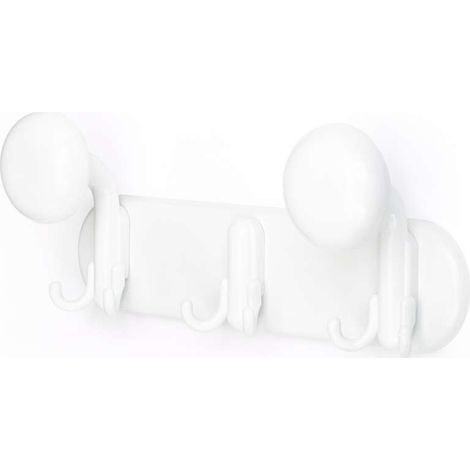 PORTABITO 2 POSTI + 1 GANCIO IN PLASTICA COLORE BIANCO