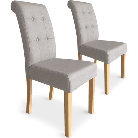 Lot de 2 chaises Adam Tissu Beige (1/5)