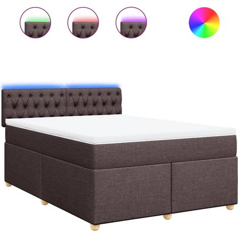 Maison Exclusive - Sommier à lattes de lit avec matelas Marron foncé 160x200 cm (1/5)