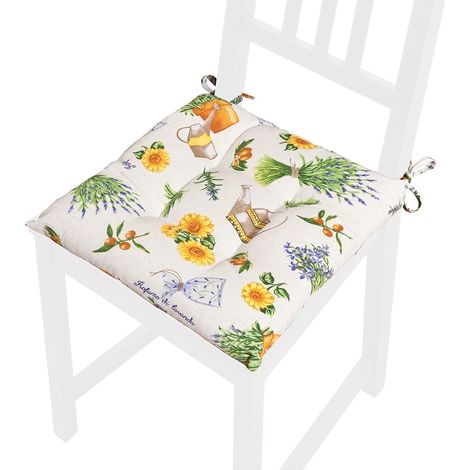 Cuscino Sedia Morbido Imbottito Coprisedia Shabby Chic Lavanda Universale Lavabile Con Laccetti