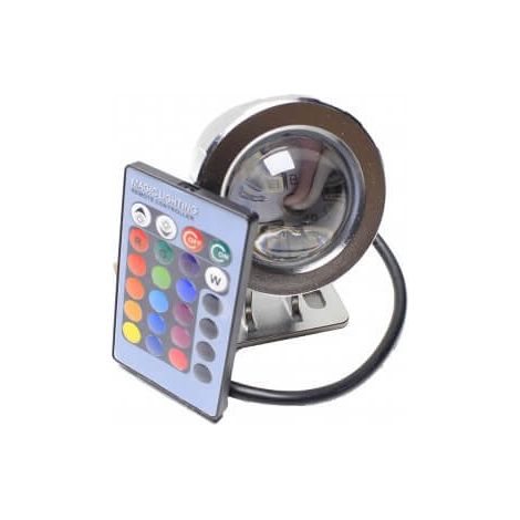 Spot blanc à LED inox 10W étanche IP68 12V en applique (1/2)