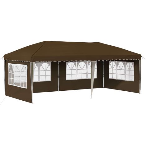 vidaXL Pop-up Party Tent 575 x 289 x 245 cm Taupe (1/5)