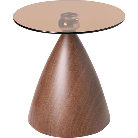 Side Table CORELLA Tempered Glass Brown