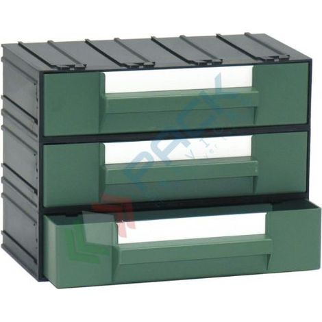 Cassettiera modulare "D" con 3 cassetti - Verde - Mobil Plastic (1/2)