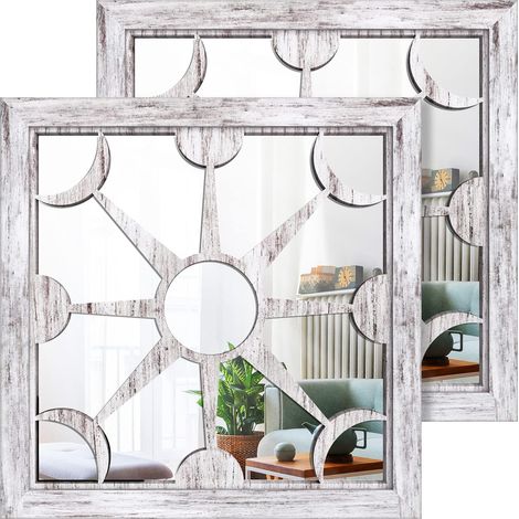 DéCor Mural Miroir Carré 2pcs, Fermier des RéTroviseurs Muraux IntéRieurs/ExtéRieurs 30x30 CM pour Le Salon, Couloir, EntréE, Miroirs De Jardin ExtéRieurs pour Les Murs (1/5)
