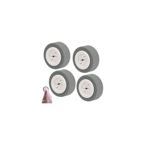 Lot de 4 crochets porte-serviettes auto-adhésifs, porte-serviettes rond auto-adhésif avec pinces, en matériau ABS, convient aux salles de bains, aucun perçage requis, crochets porte-serviettes pour la (1/5)