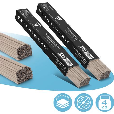 STAHLWERK 2 x electrodos de varilla AWS E6013RR con revestimiento grueso de rutilo 2 mm x 300 mm 2 kg