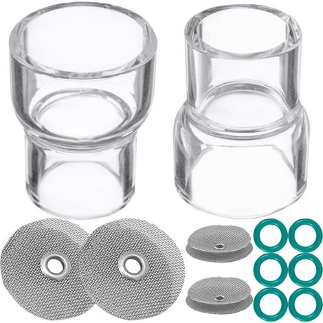 12 accessoires de torche de soudage pour TIG lentille de gaz tronquée 12 Kit de coupelle en verre pour WP-9/17/18/20/25/26 pour Tig consommables de soudage avec coupelles en verre, diffuseurs (1/5)