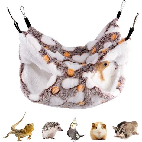 Hängemattenbett für Haustiere, Plüsch-Winterschlafhängematte für Meerschweinchen, Frettchen, Hamster, Igel, Chinchillas, Spielhängematte, Schlafnest (1/5)