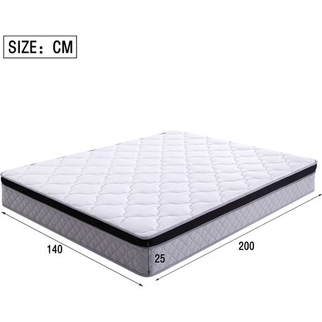 Federkernmatratze 140x200 cm, 25 cm dick, H3, ergonomisch, weiß OKMYHOME (1/5)