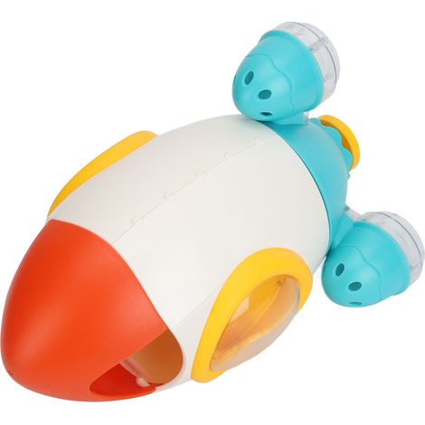 Jouet de bain en forme de fusée spatiale, sûr et inodore, avec jet d'eau rotatif amusant pour les tout-petits, filles et garçons TQ084641 (1/5)