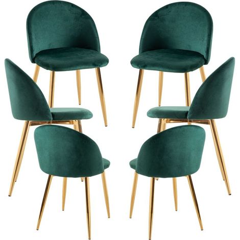 Packs Sillas Comedor - Pack 6 Sillas Vint Terciopelo Golden - Verde (1/5)