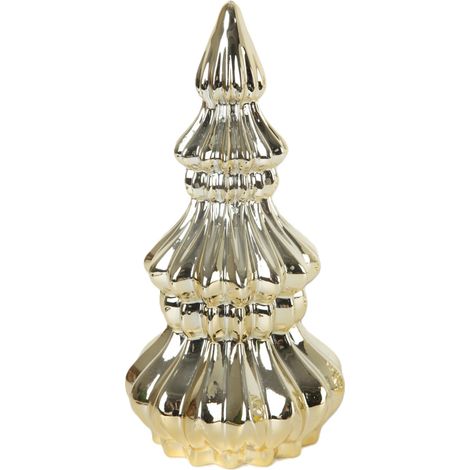 TrendLine Deko Tannenbaum Keramik Ø 13 x 26 cm gold