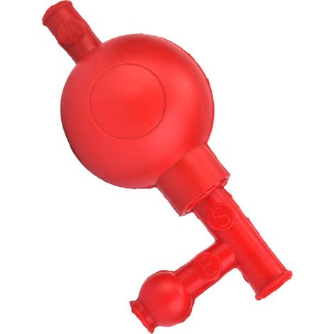 Labor-Gummiballon mit 3 Ventilen für druckgesteuerte quantitative Pipettierhilfe (Rot)