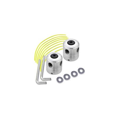 2-teiliger Aluminium-Trimmerkopf, Rasentrimmerkopf-Set, Nylonschnur für Universal-Trimmer-Stirnband, Aluminium-Seil-Trimmerkopf für Rasenmäher (1/5)