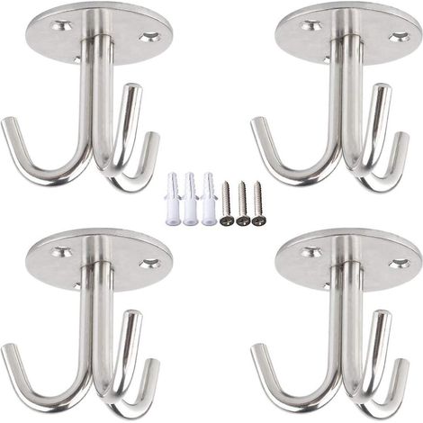 4 Pices Crochet En Acier Inoxydable Crochet De Plafond , Patre De Fixation Au Plafond Crochet, Suspension Avec Vis Crochet Fixation Plafond Balano (1/5)