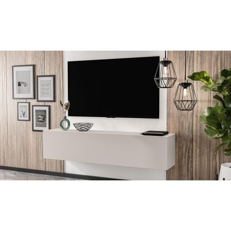 AX LIVING TV-Kommode Zivolli B160xT32xH36 cm hängender TV-Schrank für Wandmontage beige