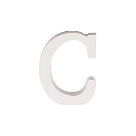 Letra C madera decorativo 11 cm  Blanco (1/3)
