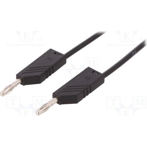 Cable De Prueba Con Bananas 4mm 1m Color Negro 16a/60vdc Mlnsil100/1sw