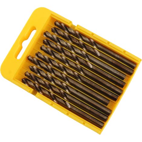 Boîte de 10 forets en acier rapide à queue droite et à profil hélicoïdal de 6,5 mm (1/5)