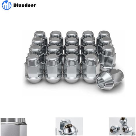 Bluedeer – Écrou de roue borgne M12x1.50 chromé – Lot de 20 pièces – Acier allié forgé à froid – Protection contre rouille et corrosion