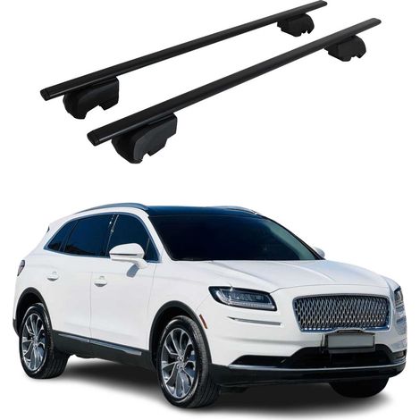 OMAC Dachtrager Quertrager für Lincoln Nautilus I 2019-2023 – City Crash getestet – ISO PAS 11154:2006 – Abschliessbar – Max 75 kg – 2 Stangen Stahl Schwarz (1/5)