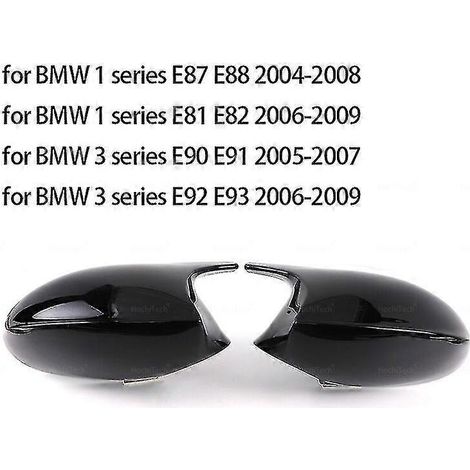 paire de coques de rétroviseurs latéraux style fibre de carbone ABS pour BMW Série 1 et 3 E87 E81 E82 E90 E91 E92 E93 (1/5)