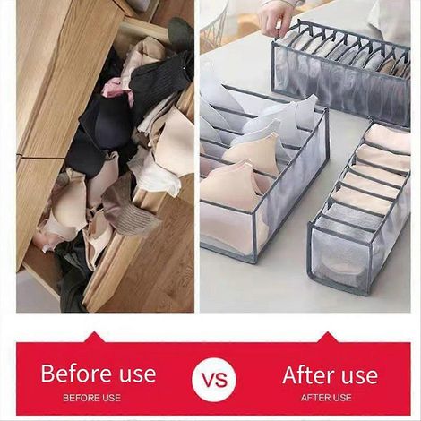 Rangee de rangement pour sous-vêtements, soutiens-gorge et chaussettes, organiseur de tiroir à 11 compartiments, blanc crème, boîte de tri textile, solution de rangement pour linge, blanc cassé, 11 ca (1/5)