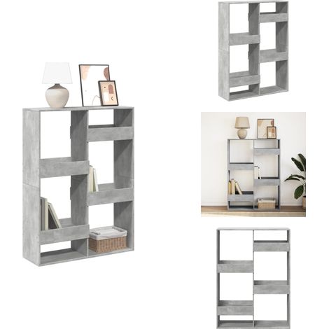 The Living Store Bibliothèque gris béton 100x33x135 cm bois d'ingénierie - Étagère (1/5)