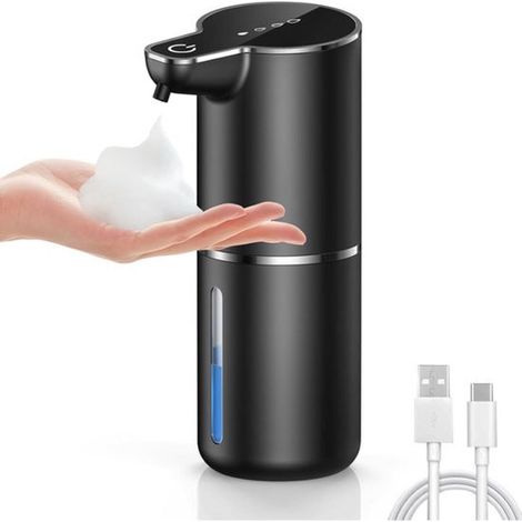 Automatischer Seifenspender 350 ml Automatischer Schaumseifenspender Wandmontage USB-aufladbar 4-stufig einstellbar Für Bad und Küche 19 x 11 x 7 (1/5)