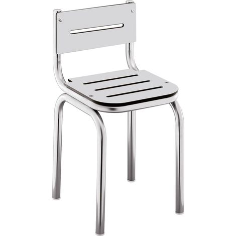BELTRAN 2704 ASIDEROS Banqueta Con Respaldo Acero Inox Asiento Blanco - ref: 064-2704