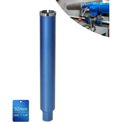 Xiiw – Couronne de forage diamantée turbo Ø 92 mm – Longueur 460 mm – Emmanchement 1 1/4' – Pour béton armé et maçonnerie