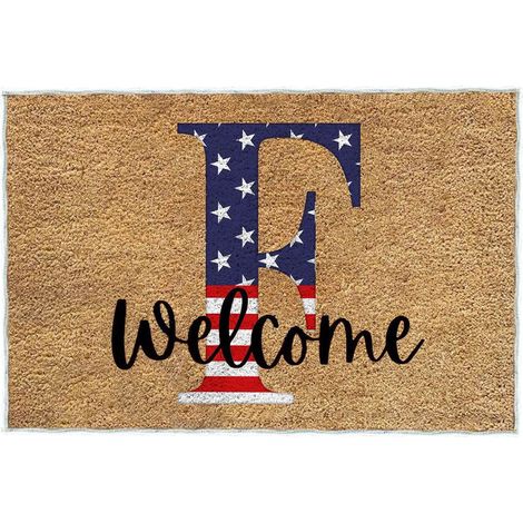 Tapis De Seuil - Tapis D'Entrée Patriote - 60 x 40 cm - Velours Cristal - Anti-Dérapant PVC - Intérieur Extérieur - 1 Pièce (1/4)