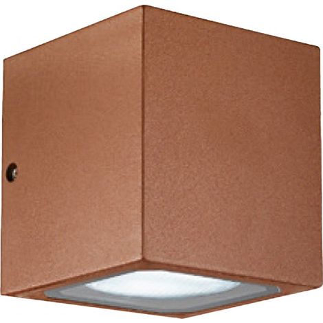 Applique alluminio gea led apo ges172 led ip54 lampada parete classico ruggine cubo esterno gx53
