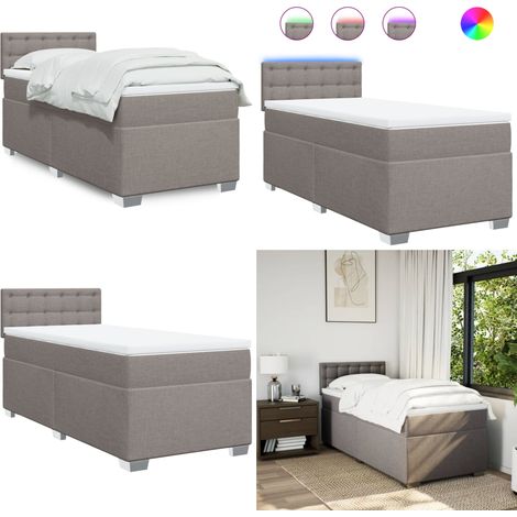 Boxspringbett mit Matratze Taupe 90x200 cm Stoff - Boxspringbett - Doppelbett - Bettenrahmen - Schlafsystem - Liegekomfort - Home & Living (1/5)