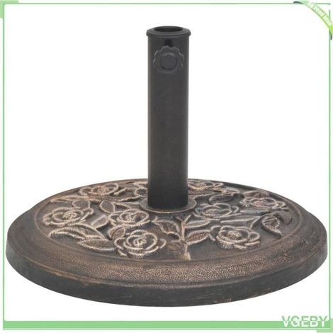 Socle de parasol - FAFEICY - 43656 - Rond bronze - Résine & acier - 9 kg, adaptateurs 38/48 mm (1/5)