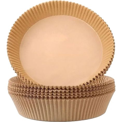 Papier sulfurisé rond pour friteuse à air chaud, 100 feuilles de cuisson antiadhésives jetables, compatible cuisson sans adhésion pour friteuse air chaud (1/5)