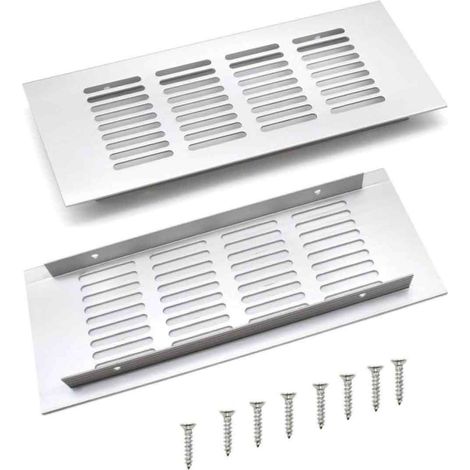 Grille De Ventilation - Aluminium - Carrée - 200 Mm - Pour Armoires Et Chambres À Coucher - Lot De 2 (1/5)