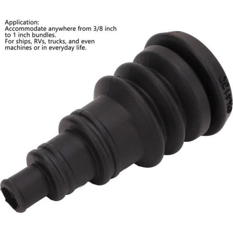 Manchon De Protection Pare-feu - Caoutchouc Noir - Pour Faisceaux De Câbles 9,5 À 25,4 mm - Universel Automobile Bateau Camping-car Camion - 3 Pièces (1/5)