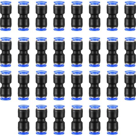 Lot de 30 Connecteur Pneumatique, Raccord Push-in 8mm, Accessoires Air Comprimé, Pour Systèmes Industriels et Outils (1/5)