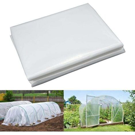 Bache pour Serre.Bache Plastique Transparente. Bache Serre Tunnel 2m x 8m. Film Polyéthylène de Extra-épais Clair Jardin Grandir Couverture De Polytunnel pour Légumes und Tomate (1/4)