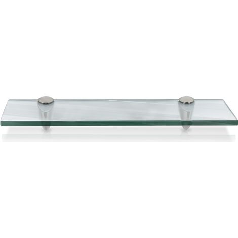 SWANEW Mensola da parete in vetro. mensola in vetro da bagno 60 x 10 cm 8 mm trasparente (1/5)