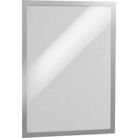 Durable 487323 Duraframe A3, Cornice Espositiva Adesiva, per Superfici Lisce e Solide, Formato A3, Confezione da 2 Pezzi, Argento (1/3)