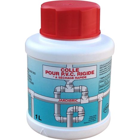 Jardibric – Colle PVC à solvants 1 litre – Assemblage tuyauteries et raccords – Séchage rapide – Résistance chimique