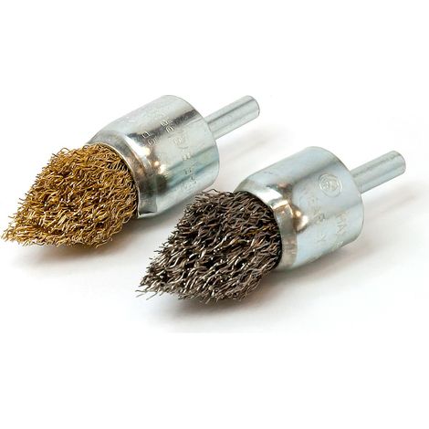 Spazzole a punta con fili in acciaio ondulato Rosver SFP D.12 Acciaio Conf.25pz