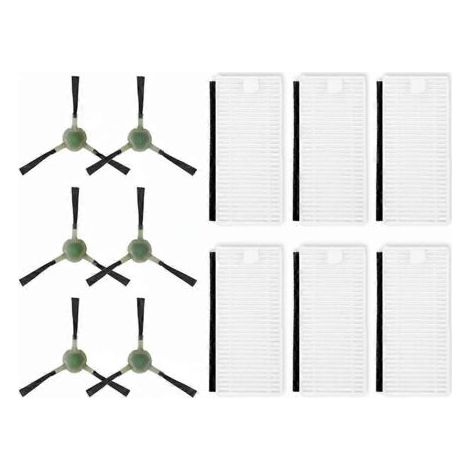 Pièces détachées pour aspirateurs robots Lefant M201, U180 / OKP Life K8 / MyGenie H20 Wifi : brosse latérale et filtre HEPA. (1/5)