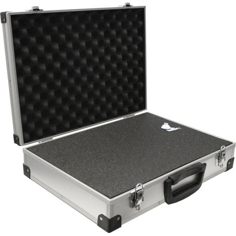 Peaktech 7270 - Custodia Universale per Strumenti di Misura, Custodia in Alluminio Resistente, Vano Porta Attrezzi, Imbottitura in Schiuma, con Lucchetto, Antipolvere, XXL - 500 x 350 x 120 mm (1/4)