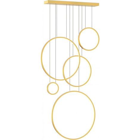 Lampadario Saturno oro 5 anelli LED 100W 4000K Milagro (1/5)