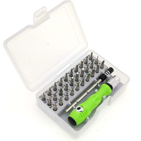 Tournevis Précision Kit,32-in-1 Mini Kit de Tournevis Clés Allen Outils de Réparation pour iphone Portable Laptop Montre Bijoux Jouets Lunettes (1/5)